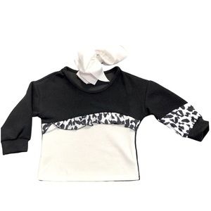 Girls Leopard Trim Top